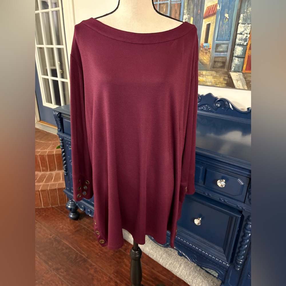 Cato Rich Burgundy Blouse Size 26/28